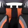 Universal Fit Car Seat Covers Full Set Breathable Fabric Protectors With 2mm Sponge Orange For Cars Suvs And Mpvs Includes 25