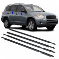 Labwork Car Window Moulding Trim Seal Belt Weatherstrip Replacement For Toyota Rav4 2006 2007 2008 Black 4 Pieces