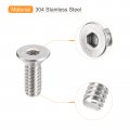 Uxcell 10-24x1 2 Flat Countersunk Head Socket Cap Screws 10pcs 304 Stainless Steel Hex Full Thread Bolts
