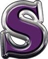 Reflective Purple Letter S 