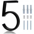 Numbers For Address On House 5 Inch Floating With Nail Kit And Instructions Easy To Install High Gloss Black Number 