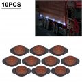 Fsfy 10 Pcs Side Marker Light Round Winding Lamp For Car Bus Truck Trailer Lorry Tractor Camper Motorhome Pickup Boat Van