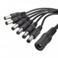 Uxcell Dc Power Splitter 1 Female To 6 Male 5 5mm X 2 1mm Y Adapter Cable For Cctv Camera Led Strip Light