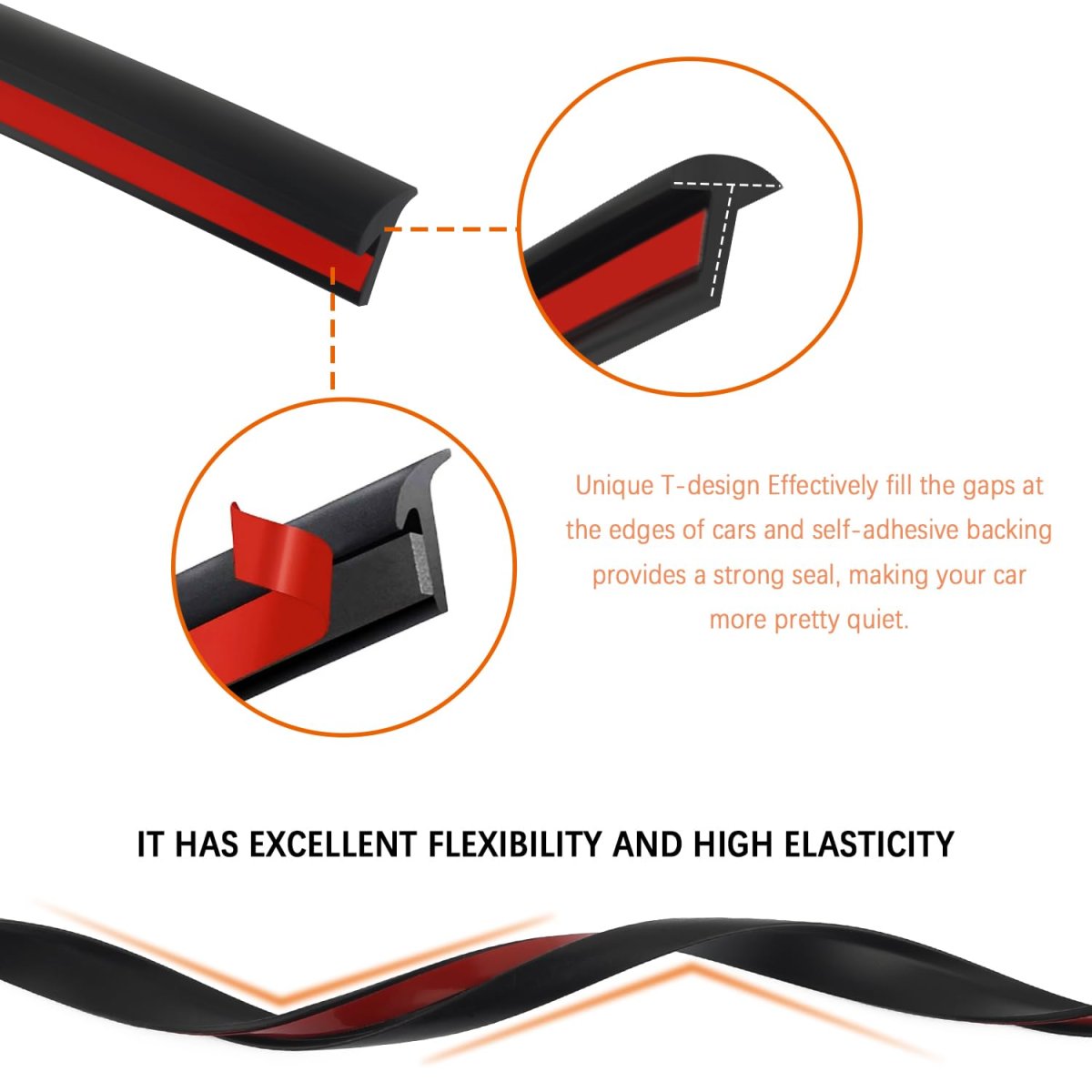 T Type Car Weather Stripping 16 4 Ft Rubber Seal Strip For Headlights Wheel Eyebrow Bumper And Trunk Gaps Universal Automotive