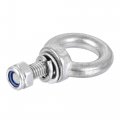 Uxcell Lifting Eye Bolt M5 X 13mm Male Thread With Hex Screw Nut Gasket Flat Washer For Hanging Securing Chain Wire Rope 304