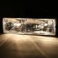 Chrome Housing Amber Side Headlight W Bumper Corner Lamps Tool Kit Compatible With Chevy Blazer C10 C K Tahoe 94-00