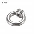 Uxcell Lifting Eye Nut M5 Female Thread 304 Stainless Steel Round Shape For Rope Fitting Pack Of 5