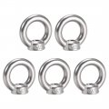 Uxcell Lifting Eye Nut M5 Female Thread 304 Stainless Steel Round Shape For Rope Fitting Pack Of 5