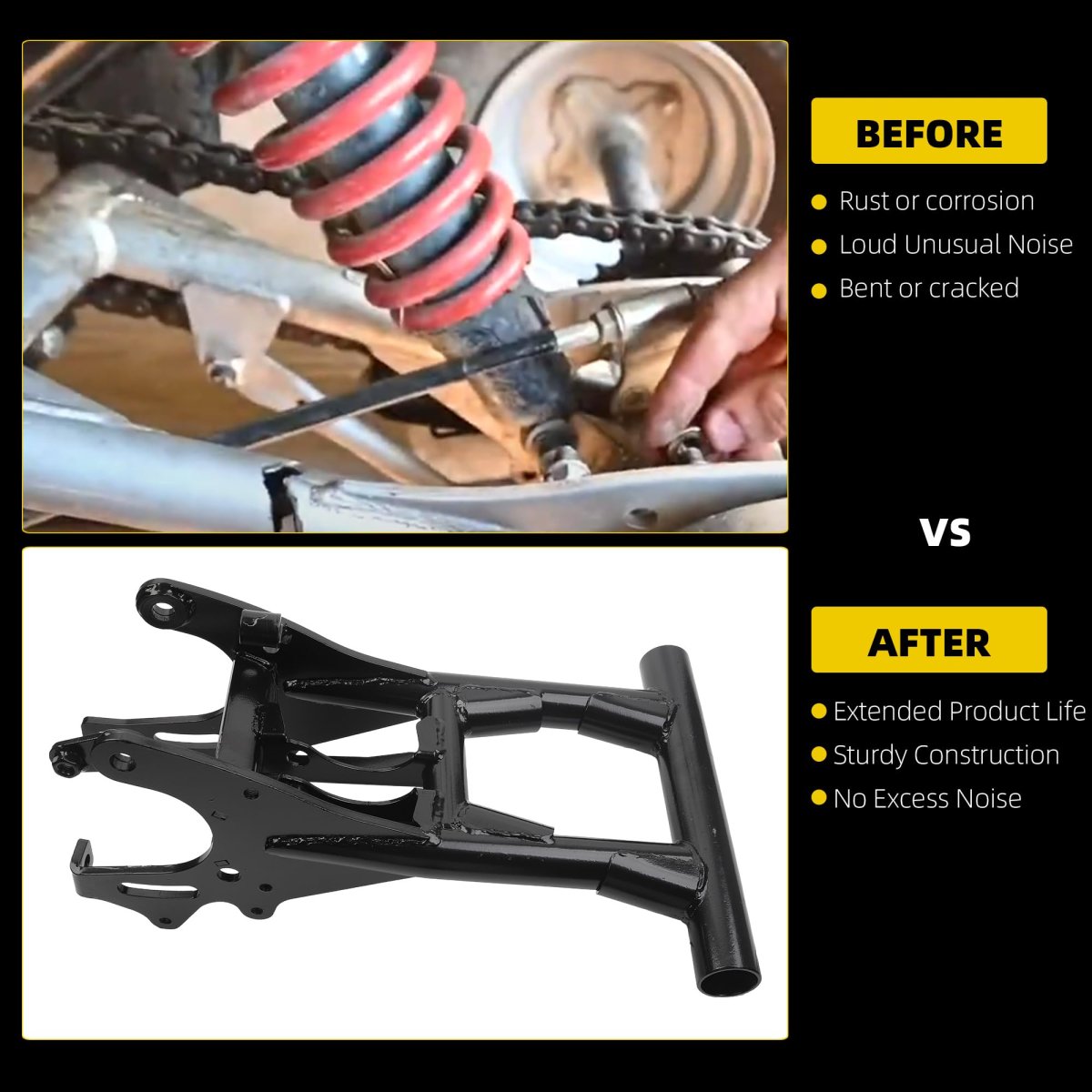 Swing Arm For Polaris Sportsman Outlaw 110 2016-2023 90 2009-2016 Replaces 0455012-067 0454797-067 Steel Black