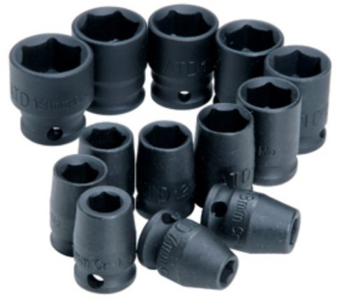 Advanced Tool Design Model Atd-2301 13 Piece 3 8 Drive 6 Point Standard Metric Impact Socket Set