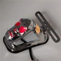 Httmt- Rear Chrome Abs Plastic Skull Turn Signal Brake Tail Light Compatible With Chopper Flstn Deluxe P N Rs058