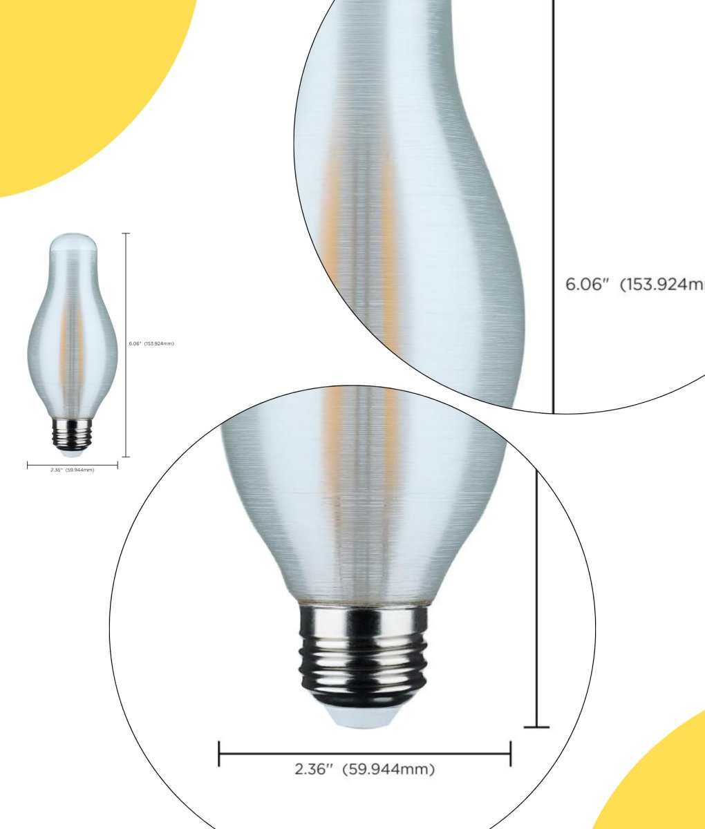 Satco 7w Led H19 Light Bulb 5000k Natural 800 Lumens Satin Spun Finish E26 Medium Base Dimmable 270 Degree Beam Enclosed