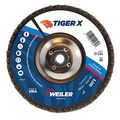Weiler 51234 Tiger X Flap Disc Ceramic And Zirconia Alumina Flat Phenolic Backing 80 Grit 7 5 8-11 Arbor Hole Pack Of 10 