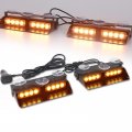 Xridonsen Amber 2 In 1 Emergency Dash Strobe Lights Interior Windshield Hazard Warning Safety Flashing W Suction Cups For