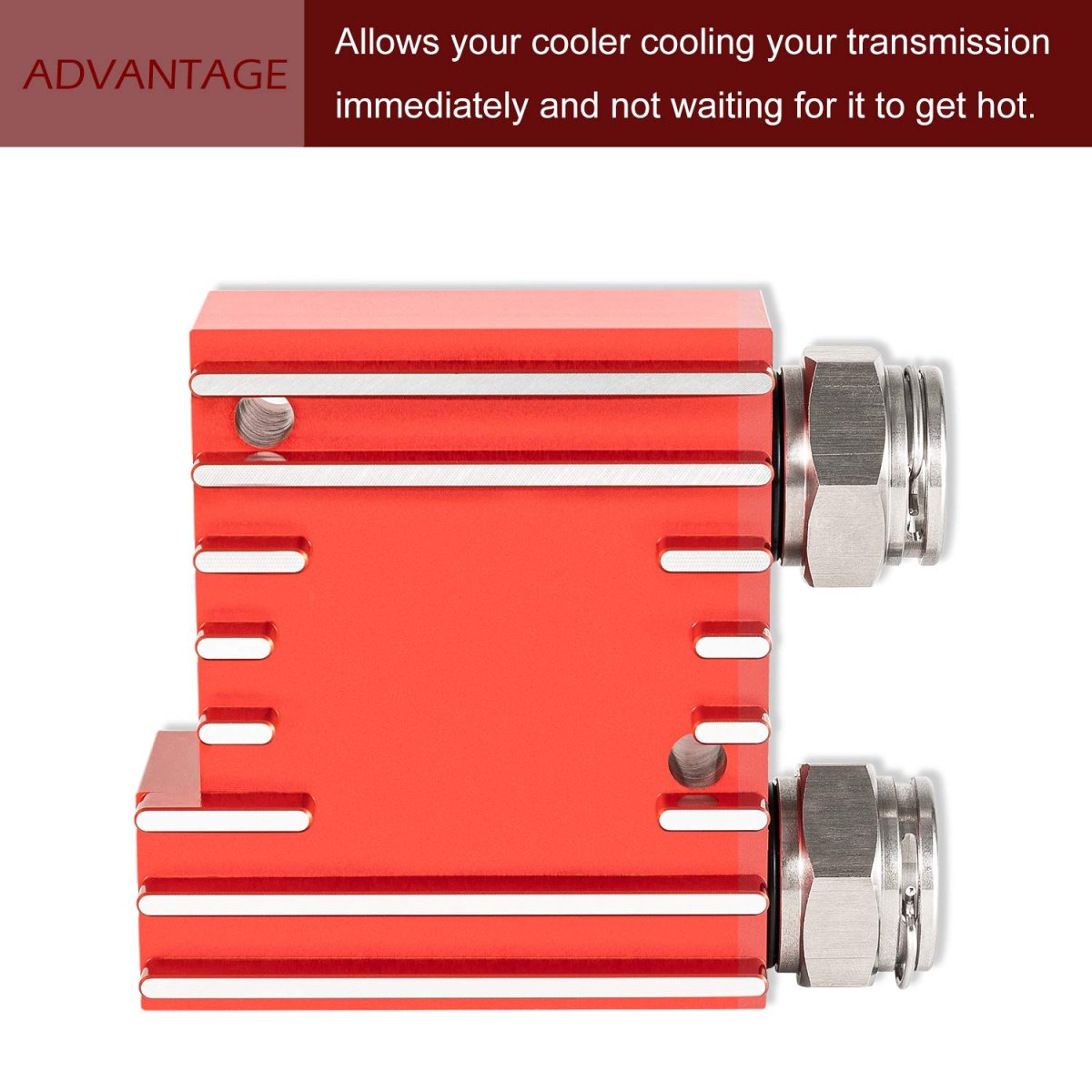 Transmission Cooler Thermostatic Bypass Upgrade For 2013 2018 Dodge Ram 6 7l Cummins Diesel 68rfe Billet 6061 Aluminum Red