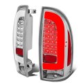 Pair Of Black Housing Smoke Lens Full Led Tail Lights Lamps Compatible With Toyota Tacoma 05-15