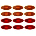 12v Led Oval Side Marker Lights 4in Clearance Dot Compliant For Rv Camper Trailer 6 Red And Amber Surface Mount Light Fixtures 