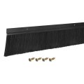 Door Brush Bottom Sweep H-shape Aluminum Alloy Base With 3 1-inch Pp For Home Industrial 35-inch L Black 