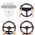 Afpanqz Cartoon Axolotl Cherry Blossom Steering Wheel Cover Non-slip Rubber Covers Warm Breathable Sweat Absorption Car 15