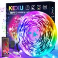 50ft Led Strip Lights For Bedroom Music Sync Rgb Color Changing With Smart App Control Dimmable Timer Indoor Room Decor 