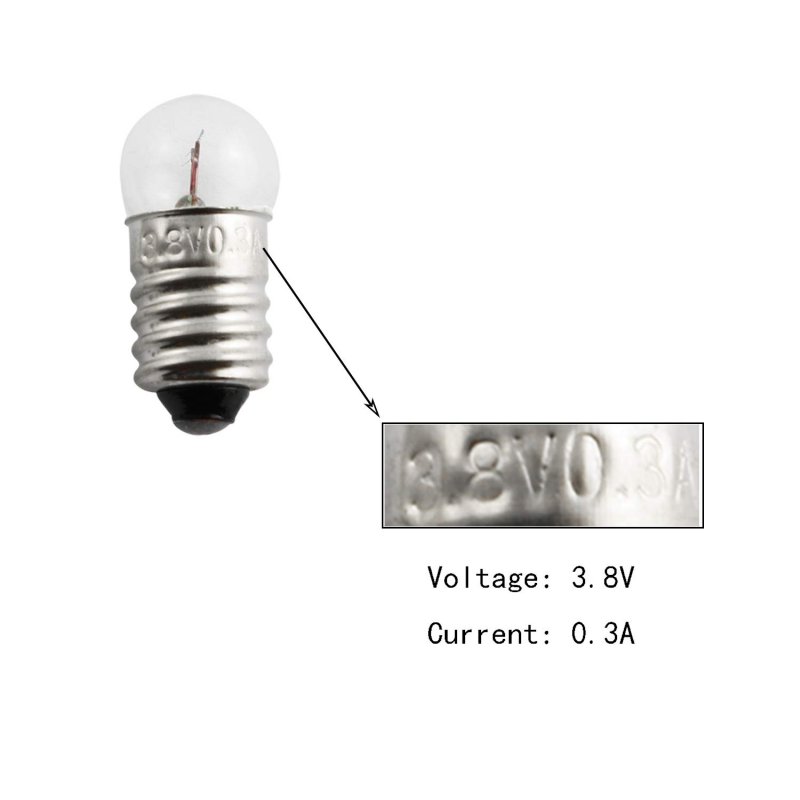 Ruiling 10-pack E10 Mini Light Bulbs Screw Base Indicator Incandescent Bulb Old-fashioned Flashlight Lamp For Physical