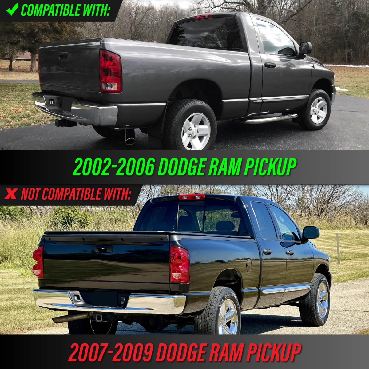 Usr Unique Style Racing 02-06 Dr Dh Pickup Tail Light A Rear Lamps Set Left Right For 2002-2006 Dodge Ram Pick Up Trucks All