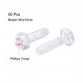 Uxcell M3x10mm Plastic Screws Pc Transparent Acrylic Phillips Cross Pan Hand Tighten Screw 50pcs