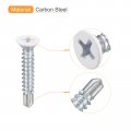 Uxcell 8 X 1 White Screws Self Drilling 100pcs Flat Head Phillips Sheet Metal Screw Wood To