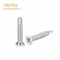 Uxcell 8 X 1 White Screws Self Drilling 100pcs Flat Head Phillips Sheet Metal Screw Wood To