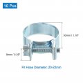 Uxcell 10pcs Mini Fuel Line Pipe Hose Clamp Clip Adjustable -22mm 0 79 -0 87 Injection Style Zinc Plated Tube Clamps