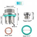 X Autohaux 1 Set M18 1-1 5 15mm Oversize Piggyback Oil Drain Plug Stainless Steel Self Tapping Pan Thread Repair Kit For Car