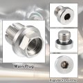 X Autohaux 1 Set M18 1-1 5 15mm Oversize Piggyback Oil Drain Plug Stainless Steel Self Tapping Pan Thread Repair Kit For Car