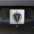 Massachusetts State Flag Tow Trailer Hitch Cover Plug Insert