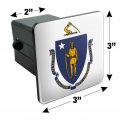 Massachusetts State Flag Tow Trailer Hitch Cover Plug Insert
