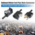 X Autohaux 3pcs Marine Boat Engine Fuel Line Connector Fittings 8mm Female Male Pipe Joint Comp Fitting For Yamaha Outboard