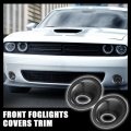 X Autohaux 2pcs Front Foglights Covers Trim For Dodge Challenger 2015-2020 Abs Fog Light Ring Cover Exterior Car Accessories
