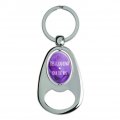 Graphics More Personalized Custom 1 Line Best Grandma Grandmother Purple Keychain Chrome Metal Spinning Oval Bottle Opener