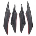 4pcs Glossy Front Bumper Splitter Fins Lip Trim Abs Carbon Fiber Appearance Body Spoiler Canards Universal Fit For Most Cars 