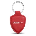 Dodge Srt-8 Logo Soft Real Red Leather Shield-style Key Chain