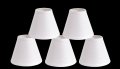 Urbanest Pure Linen Chandelier Lamp Shades 6-inch Hardback Clip On White Set Of 5 