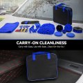 Auto Dynasty 19pcs Car Wash Cleaning Tool Kit And Detailing Brush Set With Carry Bag Universal For Interior Exterior Wheels Air