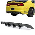 Rear Bumper Diffuser Lip For 2012-2014 Dodge Charger Srt8 V2 Style Chin Valance Spoiler Shark Fin Carbon Fiber Printing Color 
