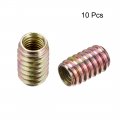 Uxcell Furniture Threaded Insert Nut Carbon Steel M10 Internal Thread 25mm Length 10pcs