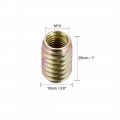 Uxcell Furniture Threaded Insert Nut Carbon Steel M10 Internal Thread 25mm Length 10pcs