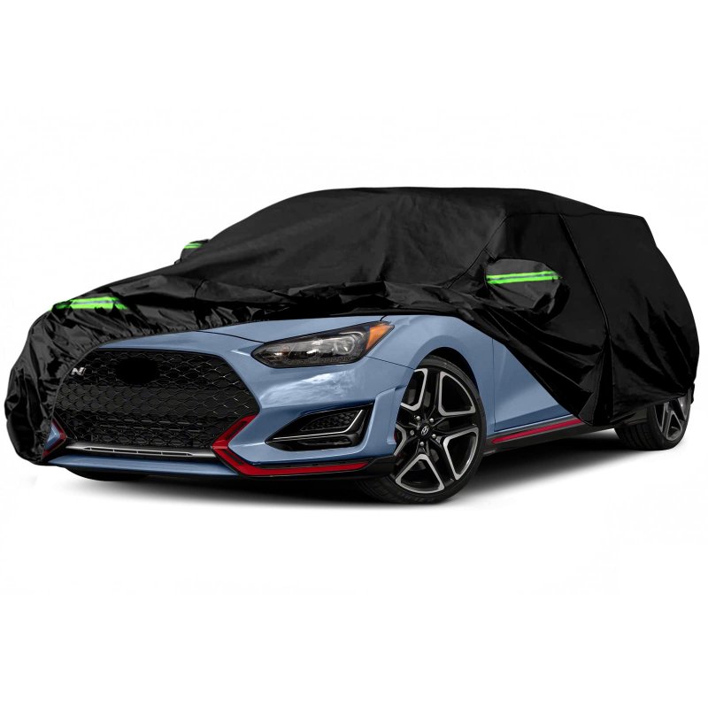 Waterproof Car Cover For 2011 2026 Hyundai Veloster 6 Layers All Weather Protection With Cotton Liner Zipper Door And Windproof
