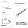 Uxcell 10pcs Double Wire Hose Clamp 103-110mm Adjustable Stainless Steel Clips With M8 Bolt For Dust Collection Pump Pipe