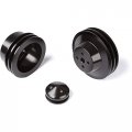 V-belt Pulley Kit For Ford Small Block Ps 3 Bolt Crank Black Bright Dip Anodize Underdrive Ratio 