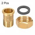 Uxcell Brass Pipe Fitting Hex Nipple G3 4 Male X G1 Female Threaded Connector Water Meter Coupling 49mm Length 2pcs