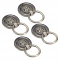 4pcs Door Knocker Antique Zinc Alloy Drawer Closet Cabinet Handles Hardware Fittingantique Copper For Family Qinggu-large Size