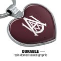 Alabama A M University Primary Logo Keychain Heart Love Metal Key Chain Ring